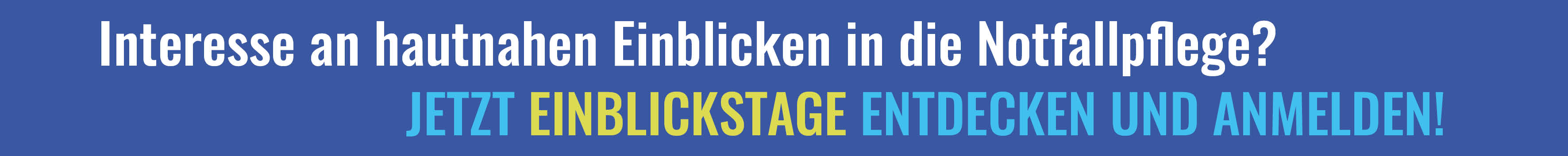 Banner Einblickstage Notfallpflege - Kampagne NDS AIN