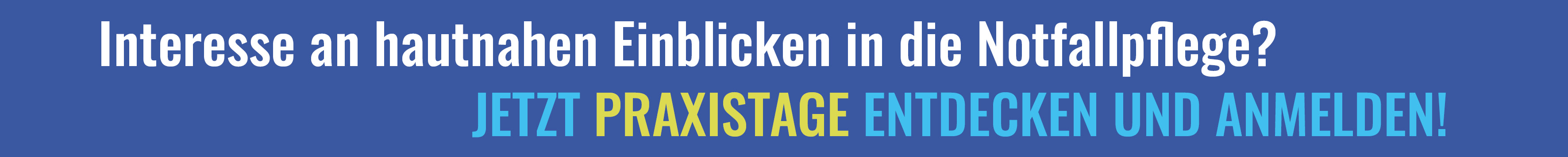 Banner Praxistage Notfallpflege - Kampagne NDS AIN